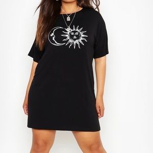 Plus Sun and Moon T-Shirt Dress
